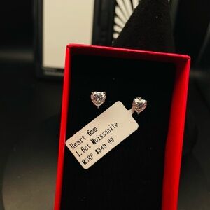 Heart Stud 6mm 1.6ct Moissanite Earrings -